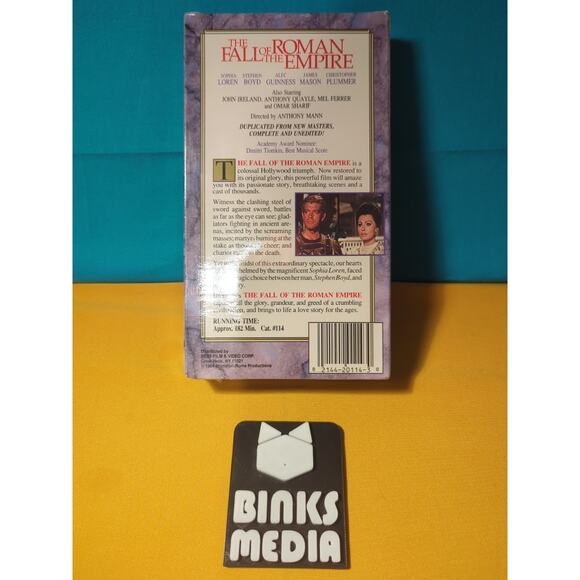 The Fall of the Roman Empire VHS SEALED Tape Best Film & Video 1964 Sophia Loren - Picture 2 of 5